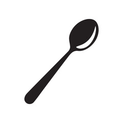 Spoon icon vector silhouette kitchen utensil symbol isolated on white background