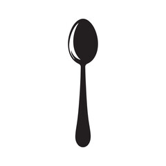 Spoon icon vector silhouette kitchen utensil symbol isolated on white background