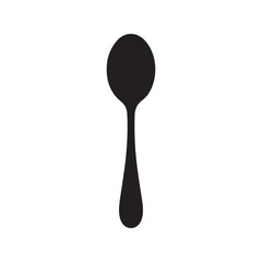 Spoon icon vector silhouette kitchen utensil symbol isolated on white background