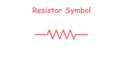 Electrical Resistor Symbol in Physics.
