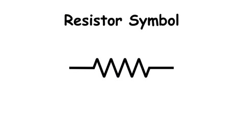 Electrical Resistor Symbol in Physics.