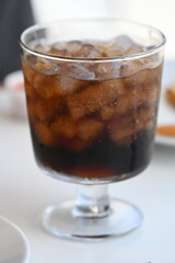 iced coca cola in a glass