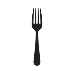 Fork spoon icon silhouette vector symbol silverware isolated on white background