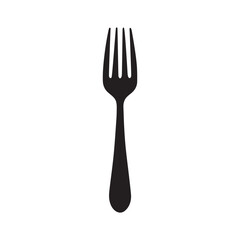 Fork spoon icon silhouette vector symbol silverware isolated on white background