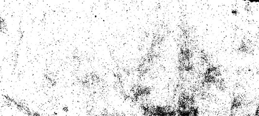 Grainy grunge photo filter background. Black particles, fibers and flecks wallpaper. Vintage rough dirt dotted overlay. Vector sandy gritty template.