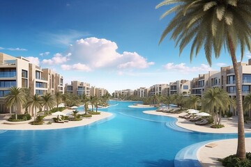 Obraz premium tropical resort hotel