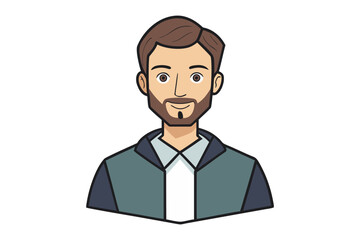 Business Illustration of Man: An illustrated businessman is depicted, offering a versatile visual for various commercial purposes. Suitable for enhancing presentations and branding.