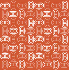 Luxury geometric seamless pattern inspired by Hermes Paris fashion, featuring bold capsule-style shapes in vibrant modern colors.