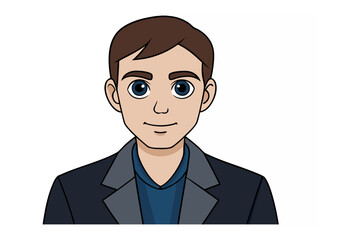 Friendly Face: A clean-cut and approachable male figure, ready to engage with his community, characterized by a welcoming and trustworthy visage.