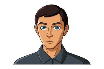 Character's contemplation: A detailed illustration of a calm, composed person, dressed in a solid-color top, their eyes mirroring a deep sense of thought and introspection.