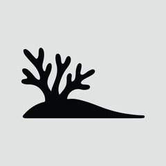 Silhouette coral reef marine life simple design Vector illustration