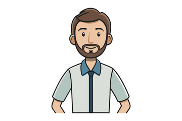 Friendly Man: A friendly man with a neat beard and stylish hair smiles, exuding warmth and approachability, perfect for business or everyday use.