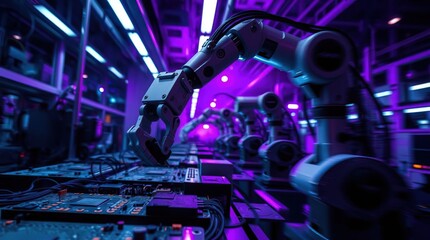 Robotic arm assembling electronics fast