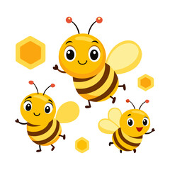 Obraz premium bee and honey vector