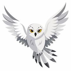 vector illustration of a owl fly