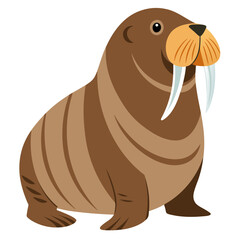 Obraz premium illustration of a cartoon walrus 