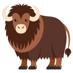 vector illustration of cartoon musk ox