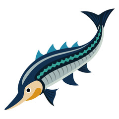 illustration of a fish sturgeon