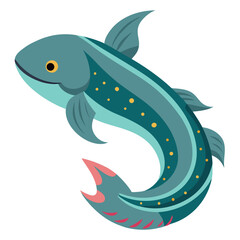 vector illustration of a lungfish
