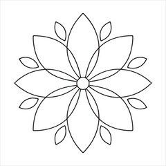 Vector art of floral mandala design isolated on white background