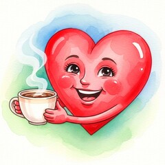 Adorable Heart Characters and Expressive Love Cups Overflowing with Emoticons and Colorful Joy — Ideal for Valentine’s Day, Romance, Digital Stickers, Greeting Cards, and Whimsical Art Projects