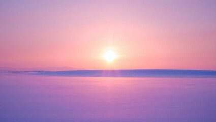 Obraz premium Sunrise and sunset paint the sky orange over the beautiful ocean, with reflections dancing on the water near the beach
