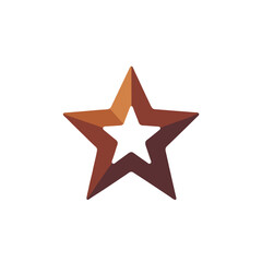 Obraz premium Brown Star Illustration-Geometric Star Shape-Layered Star Design-Award Symbol-Achievement Icon-Creative Star Graphic-Modern Star Logo-Starry Concept-Unique Star Art