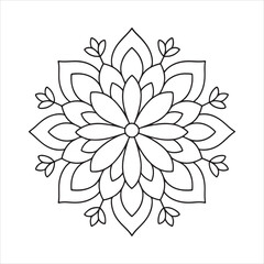 Vector art of floral mandala design isolated on transparent background