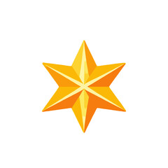 Obraz premium Golden Star Illustration- Festive Graphic of a Six Pointed Star- Ideal for Holiday Designs and Celebrations- Vector Art for Christmas and New Year Projects
