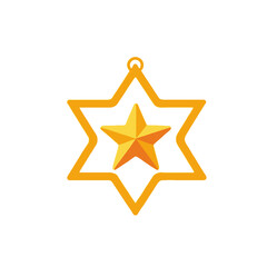 Obraz premium Golden Star of David Ornament-Holiday Decorations-Jewish Symbol-Cultural Icon-Geometric Design-Festive Decor-Hanukkah Celebration-Religious Art-Traditional Motif-Star Shape