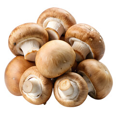 Fresh Whole Mushrooms Isolated on White Background