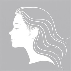 Wavy Hair Illustration &ndash; Beautiful Hand-Drawn, Realistic, and Vector Styles | Perfect for Beauty, Hair Styling, Fashion Portraits, and Minimal Hair Art Concepts