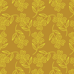 Cute vector floral seamless pattern. Colorful flowers background. Trendy repeat texture for fashion print, wallpaper or fabric.