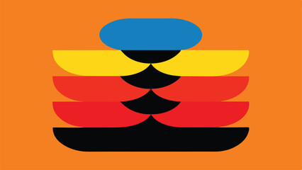 Abstract geometric design featuring bold shapes and bright colors on a transparent canvas