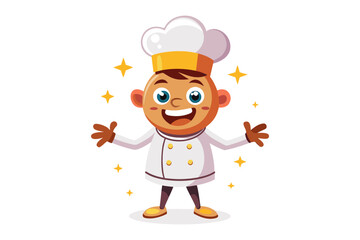 Chef's Joyful Greeting: A cheerful chef, radiating warmth and culinary enthusiasm, extending a friendly greeting, embodying the essence of culinary skill and passion for food