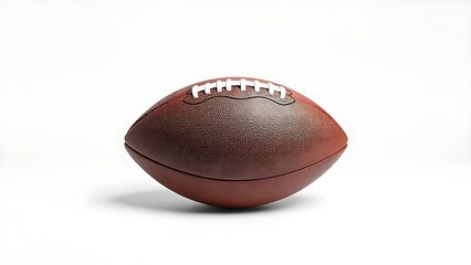 American football isolated on white surface in a clean product shot.