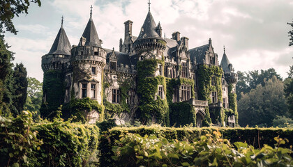 Obraz premium The Last Castle: Where Ivy Meets Industry