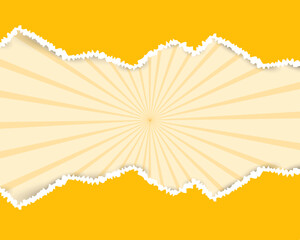 Background design with torn paper effect in vibrant yellow.