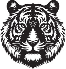 Fototapeta premium A silhouette tiger face vector