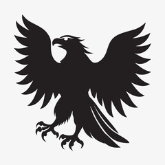 Fototapeta premium silhouette eagle on the white background 