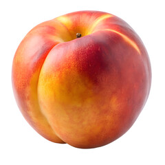 Whole Ripe Peach Isolated on White Background