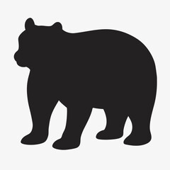 silhouette bear on the white background 