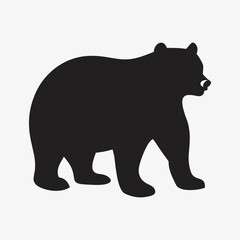 silhouette bear on the white background 