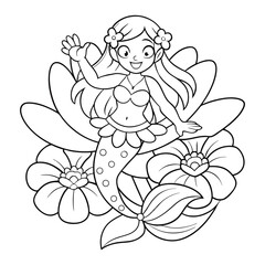 Mermaid Splashy Dance In Flower Pond