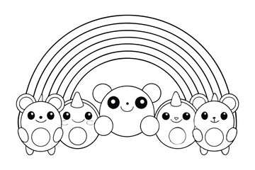 Plush Parade Under Rainbow Arch