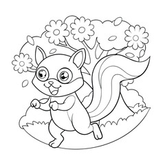 Playful Squirrel Jig Under Tree Spring