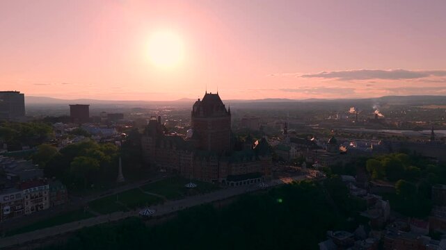 sunset over quebec city