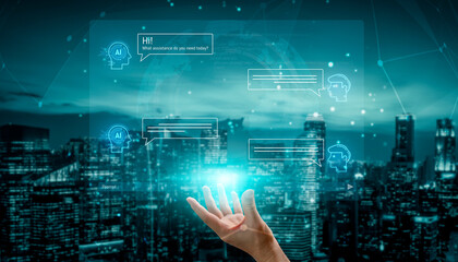 AI chatbot interface facilitates communication, chatbot, and AI interaction for automated user...