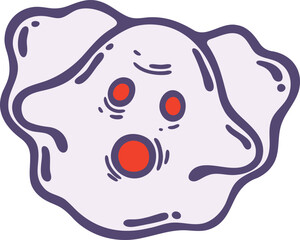 FLYING GHOST WITH A FRIGHTENED EXPRESSION