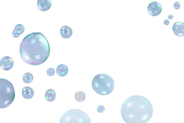 Soap bubbles isolated on a white background